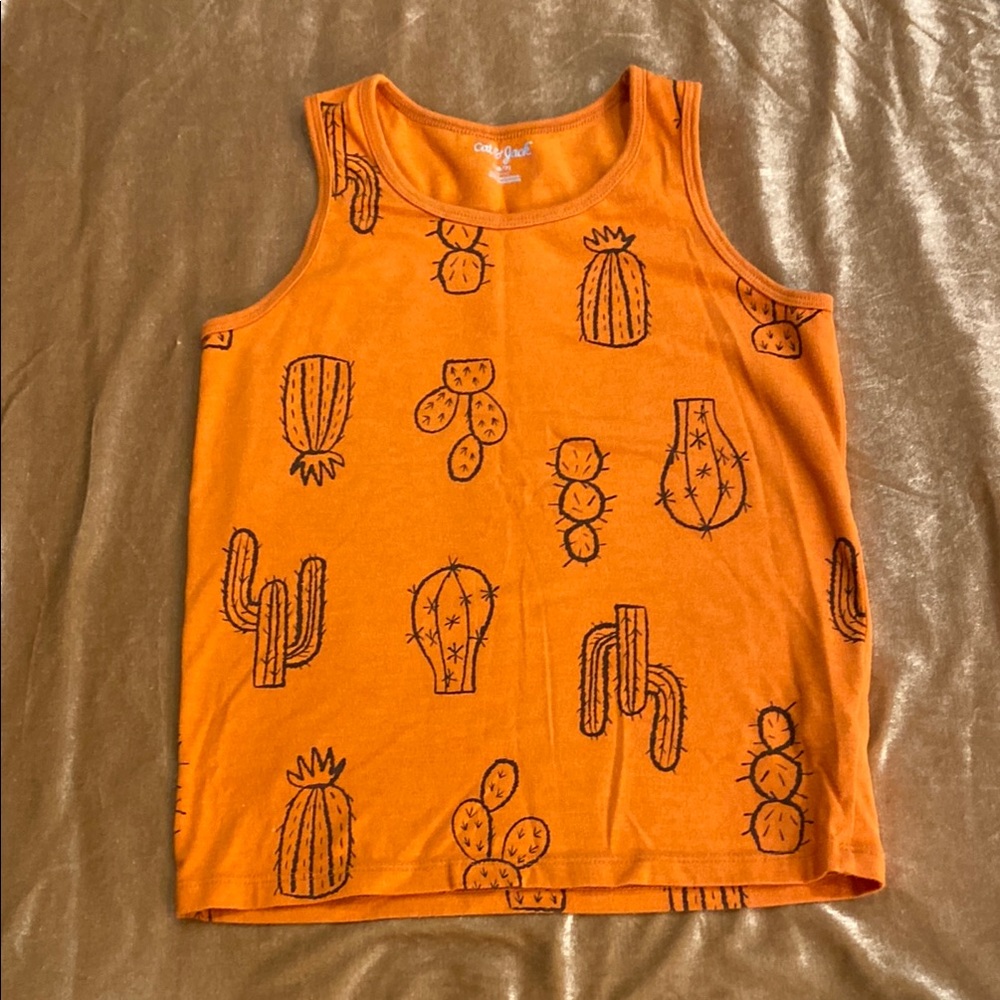 Cat & Jack Orange Cactus Print Tank Top